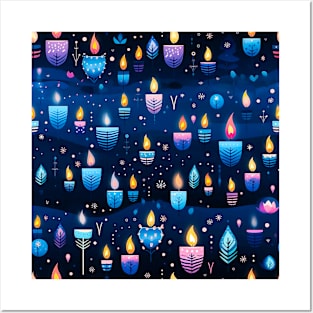 Radiant Menorah Lights - HAPPY HANUKAH Posters and Art